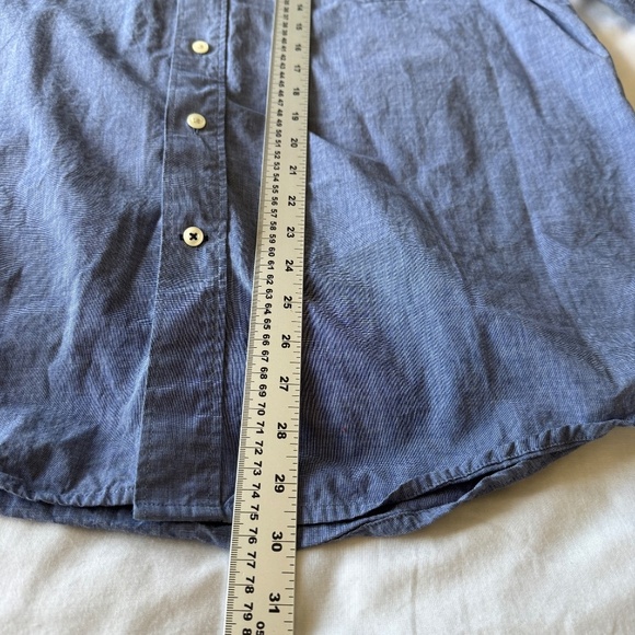 Izod Men's Performance Button‎ Down Long Sleeve Shirt Blue XL Flip Cuffs Stretch - Picture 14 of 16